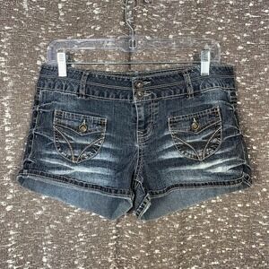 Vintage Y2K So Denim Jean Shorts Embroidered Preppy Junior's 11
